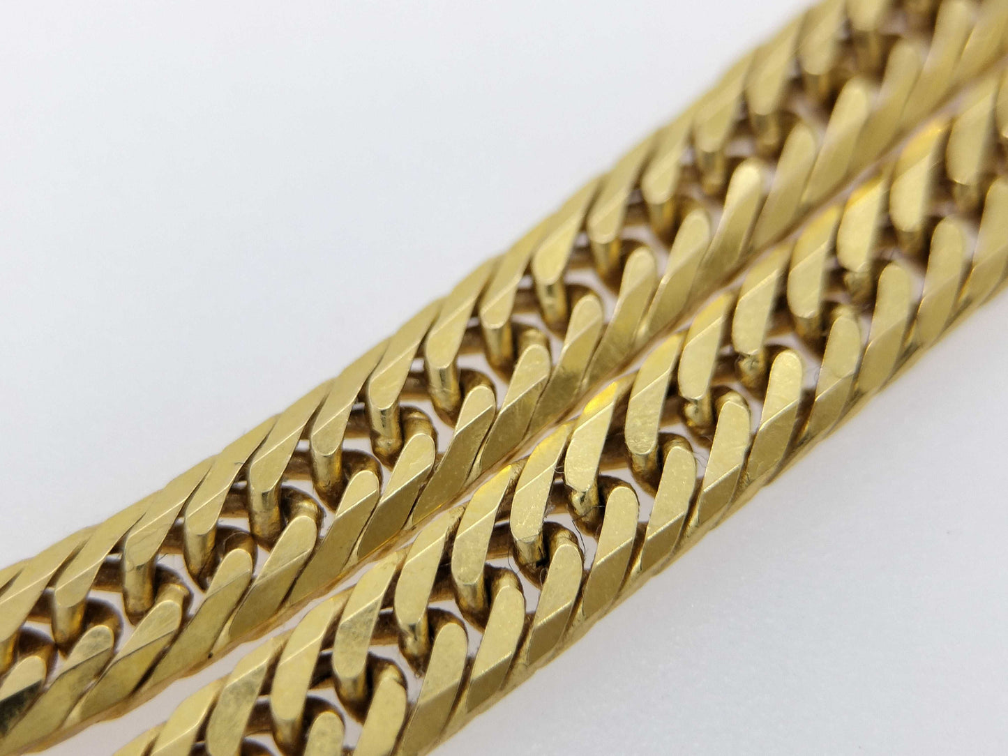 8-sided double 18K gold 10.4g bracelet/bangle