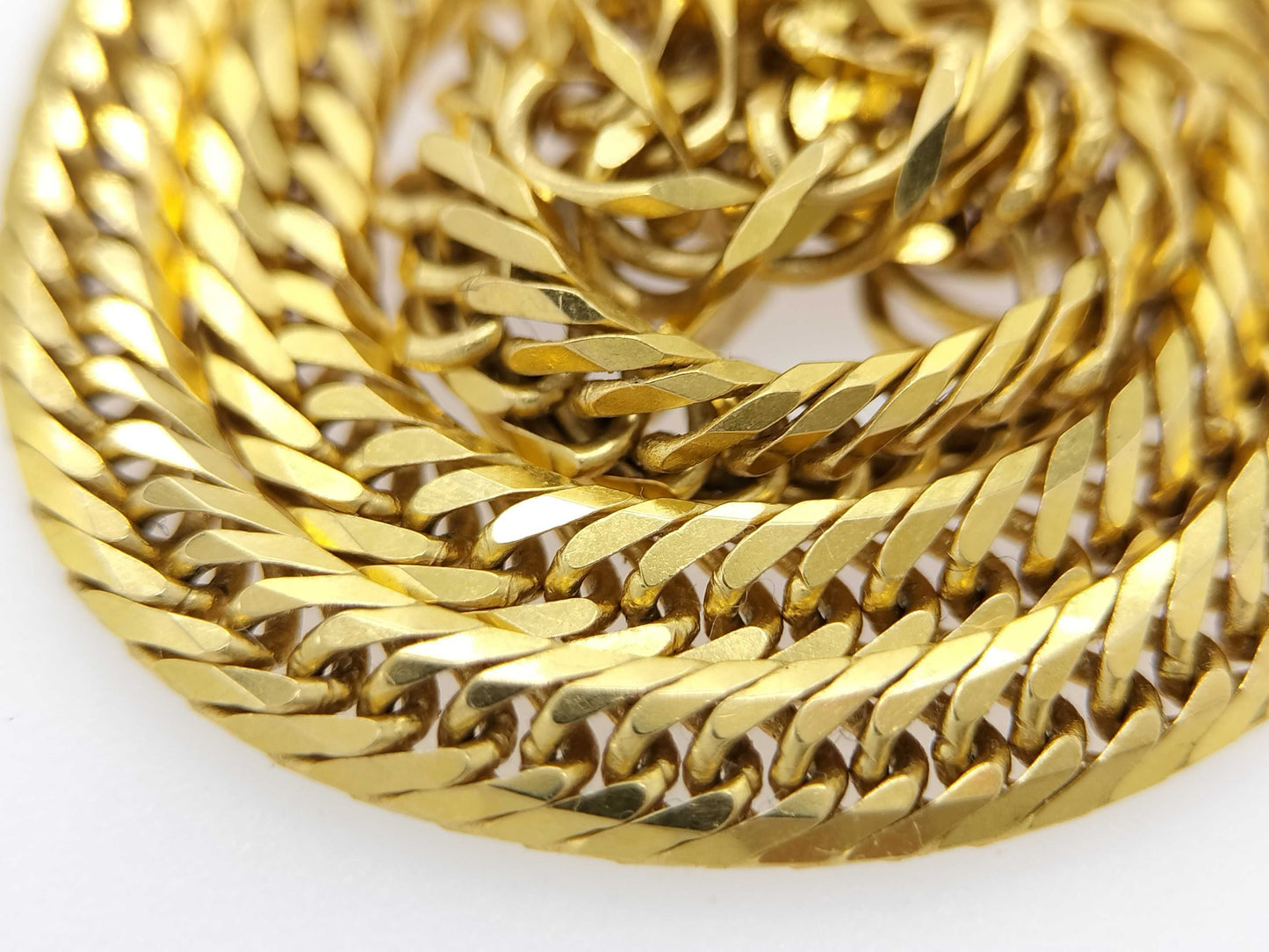 8-sided double 18K gold 10.4g bracelet/bangle
