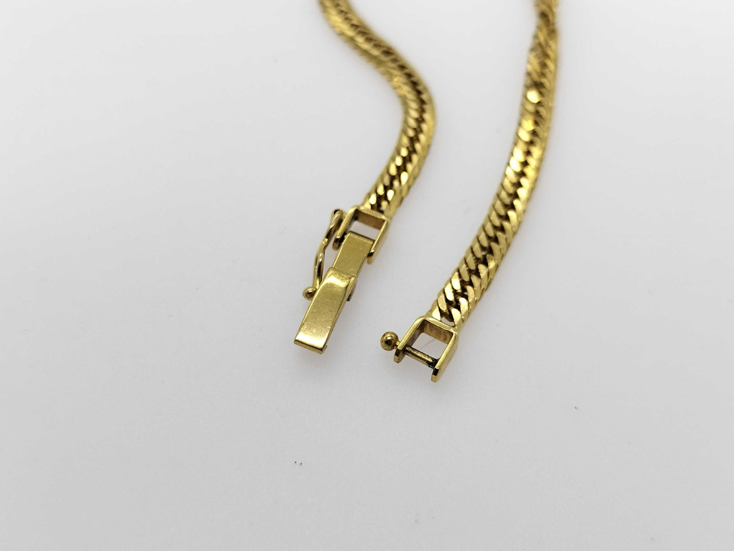 8-sided double 18K gold 10.4g bracelet/bangle