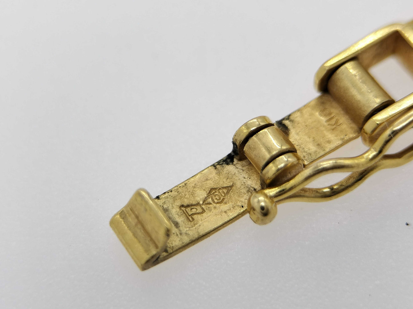8-sided double 18K gold 10.4g bracelet/bangle