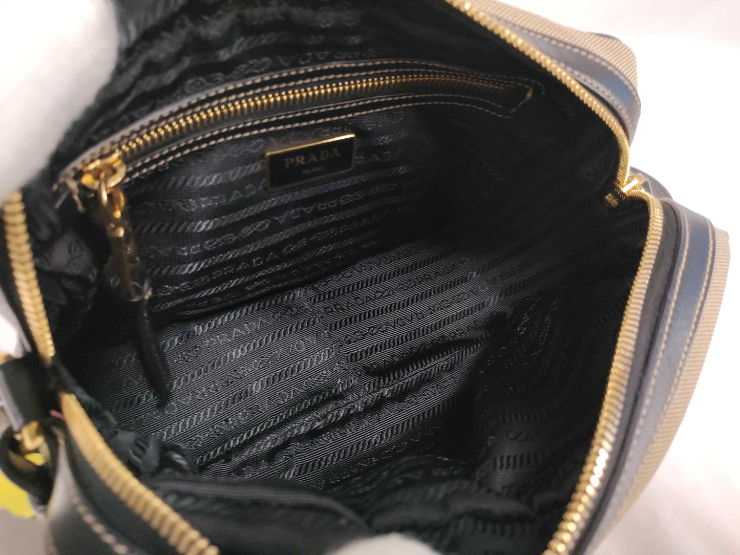 PRADA Jacquard Canvas Shoulder Bag