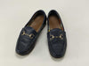 GUCCI Horsebit Loafers, Blue Leather, Floral Interior