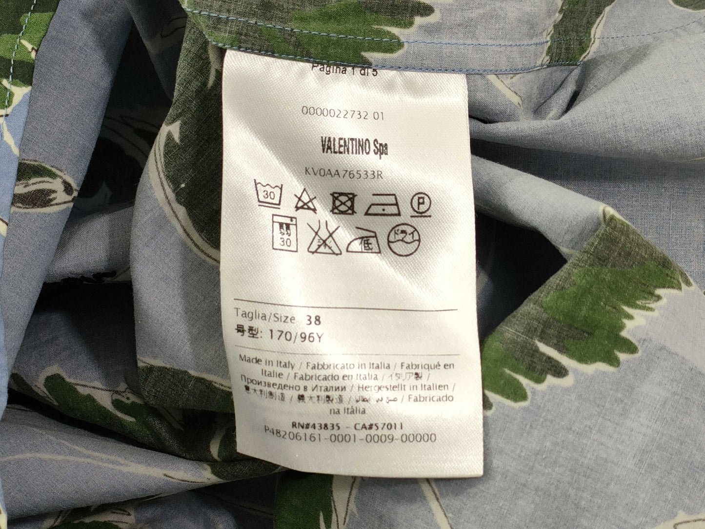 VALENTINO patterned blue shirt