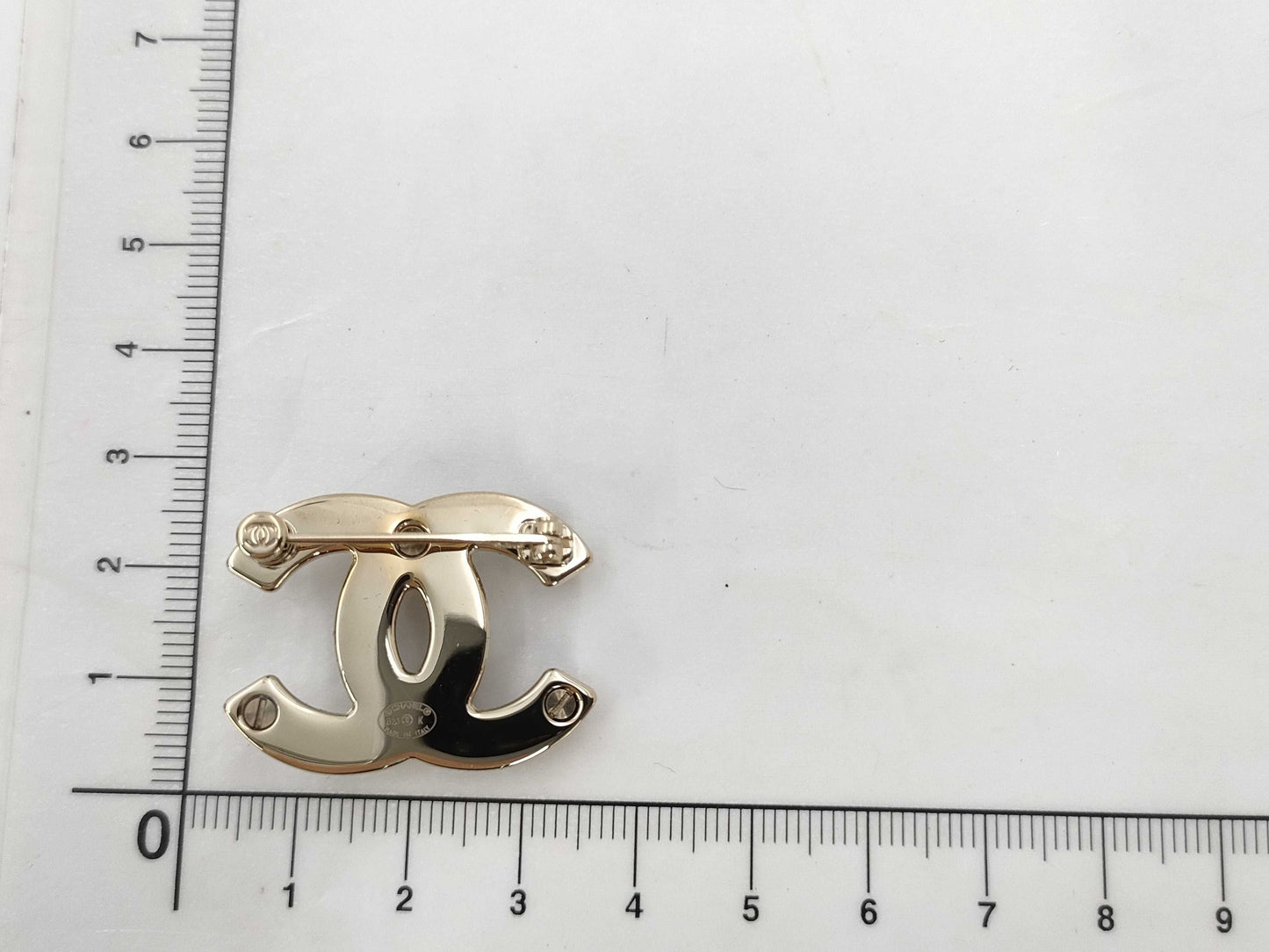 CHANEL B23 K Coco Mark Pearl Rhinestone Brooch