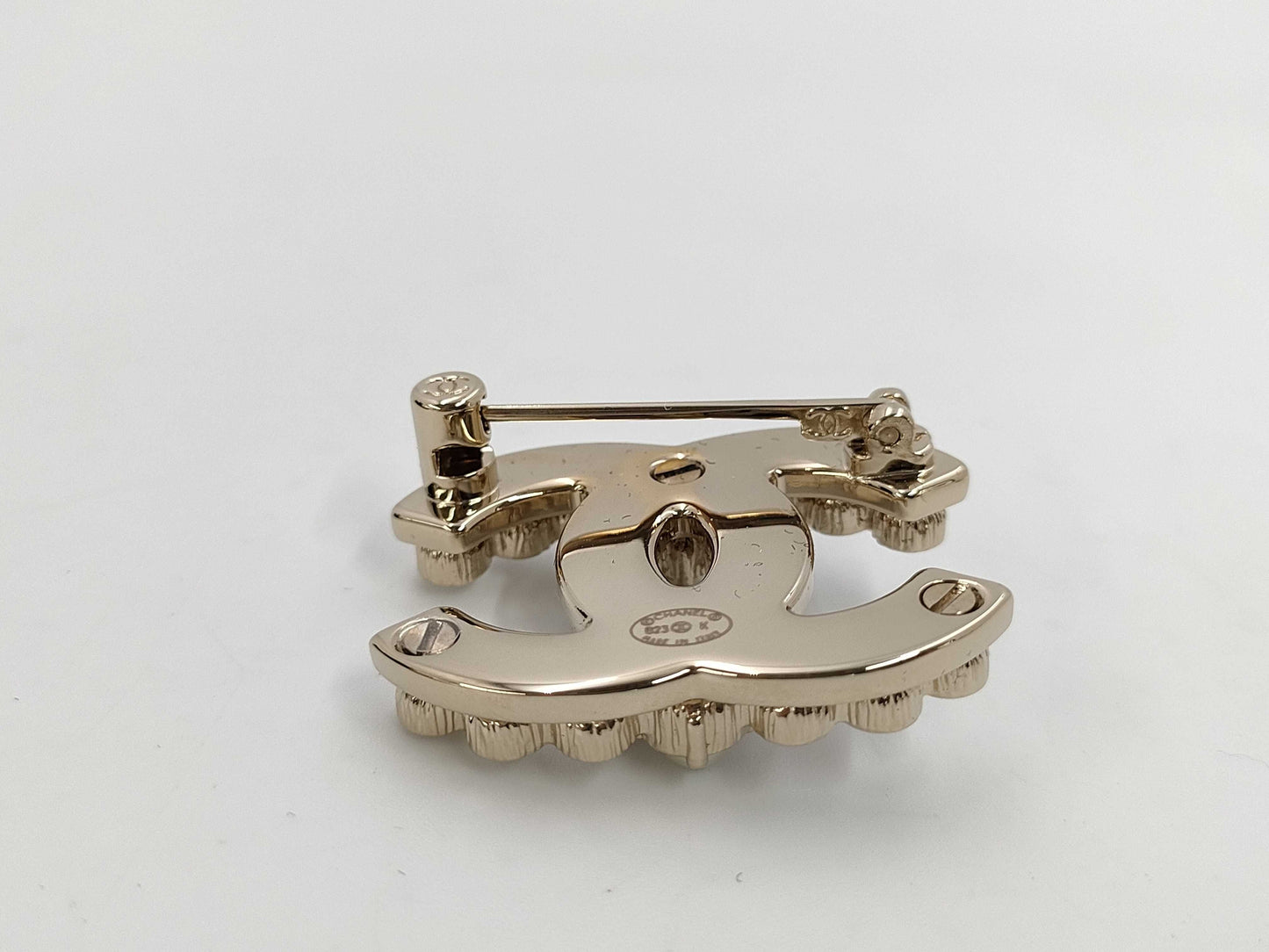 CHANEL B23 K Coco Mark Pearl Rhinestone Brooch