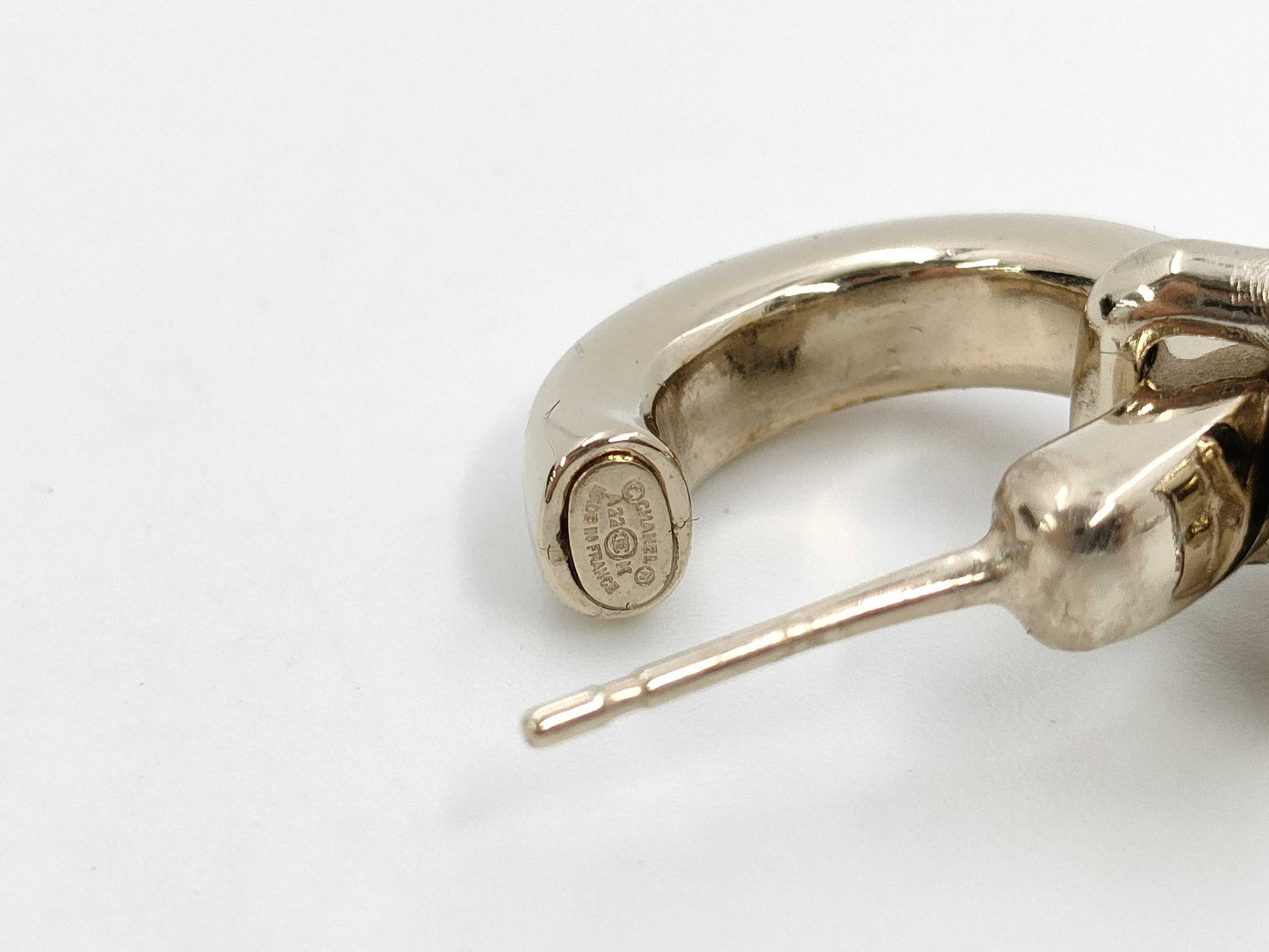 CHANEL A22K Hoop Earrings Coco Mark Cube Earrings