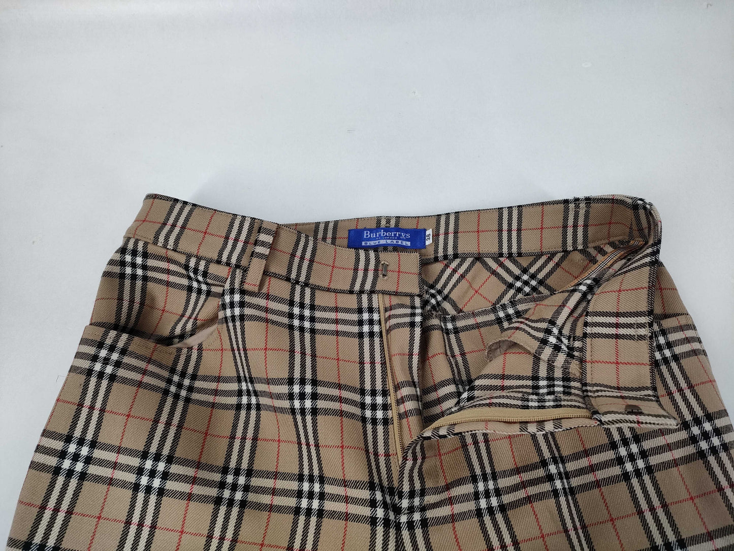Burberrys Nova Check Straight Pants, Size 38