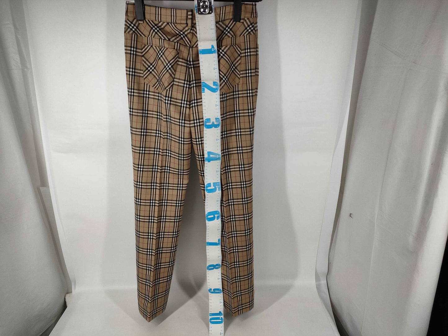 Burberrys Nova Check Straight Pants, Size 38