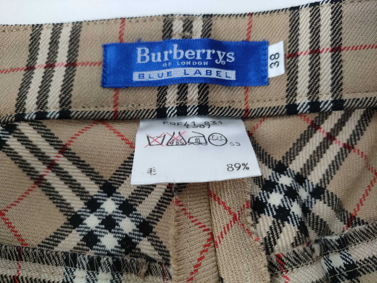 Burberrys Nova Check Straight Pants, Size 38