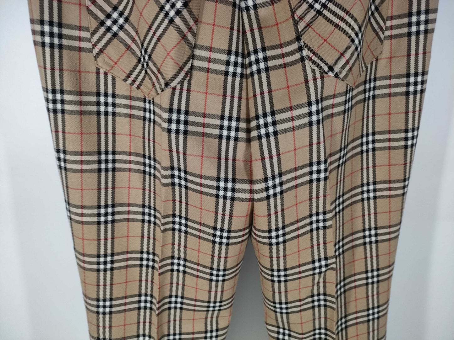 Burberrys Nova Check Straight Pants, Size 38