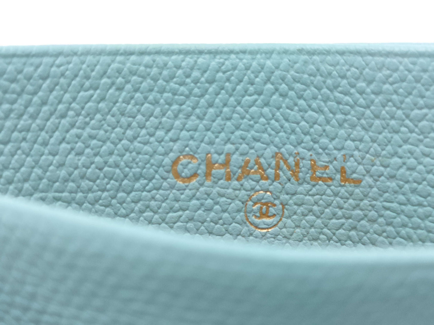 CHANEL Grained Leather Coco Button Card Case, Card Case, Pass Case, Business Card Case