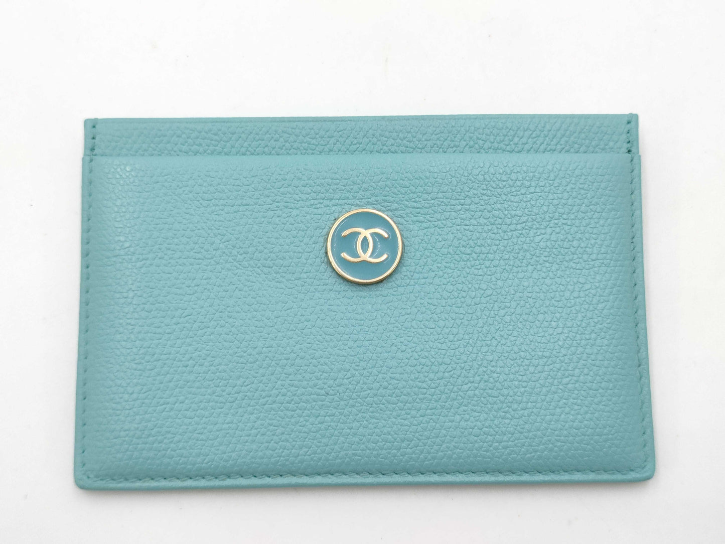 CHANEL Grained Leather Coco Button Card Case, Card Case, Pass Case, Business Card Case