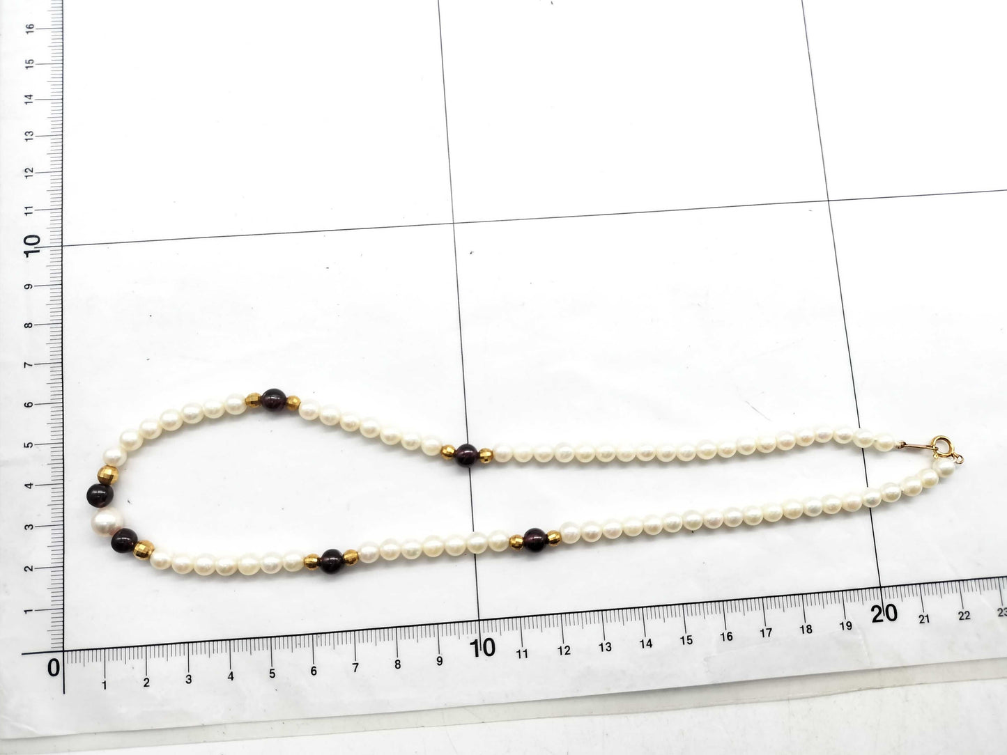 Colored Akoya Pearl Necklace, Diameter: Approx. 5.0mm-7.2mm, 18.9g, 18K Metal