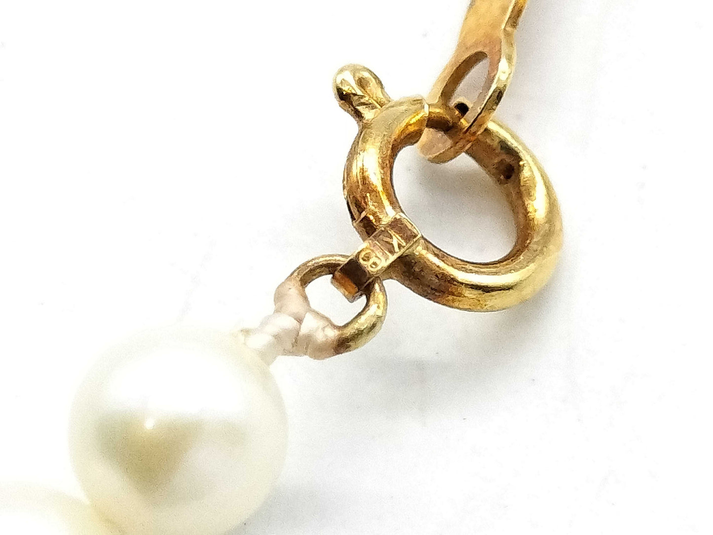Colored Akoya Pearl Necklace, Diameter: Approx. 5.0mm-7.2mm, 18.9g, 18K Metal