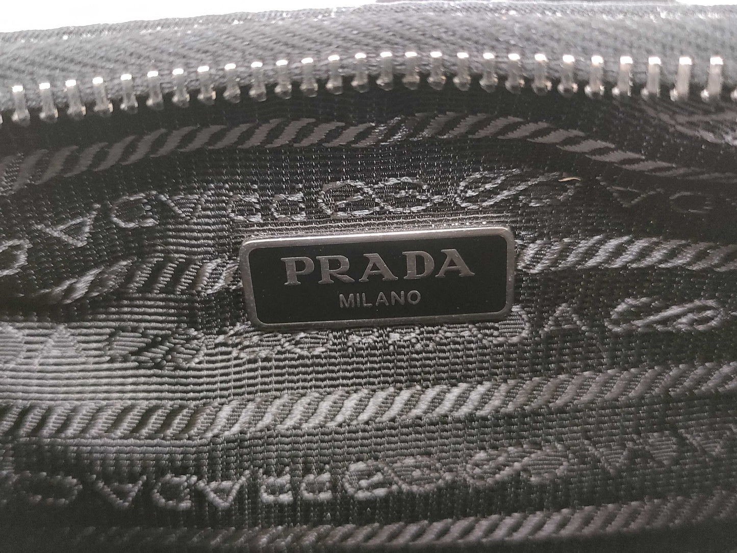 PRADA Nylon Re-Edition 2005 Re-Nylon Chain Shoulder Bag, Black, 1BH204