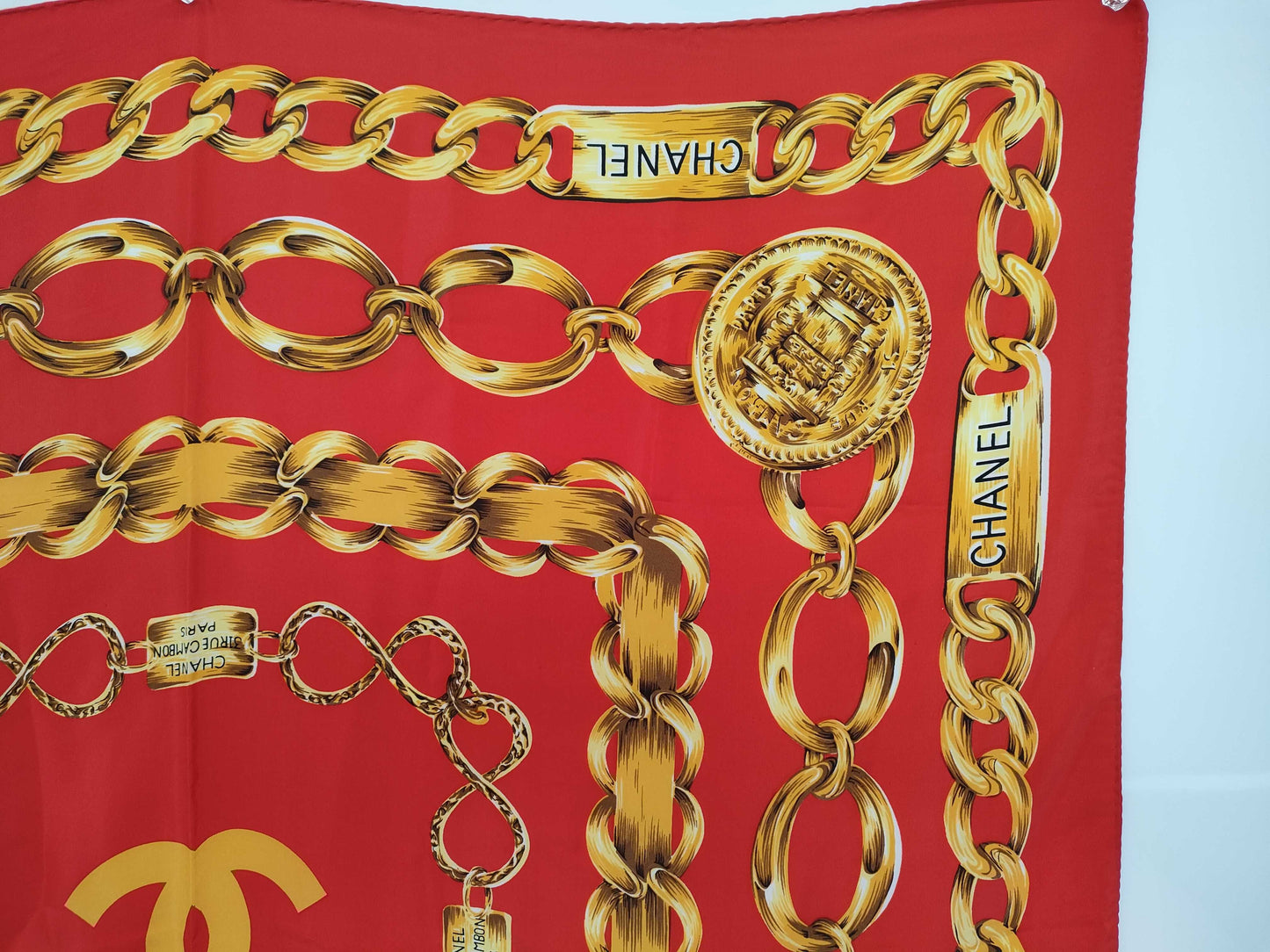 CHANEL 31RUE CAMBON Chain Pattern Scarf
