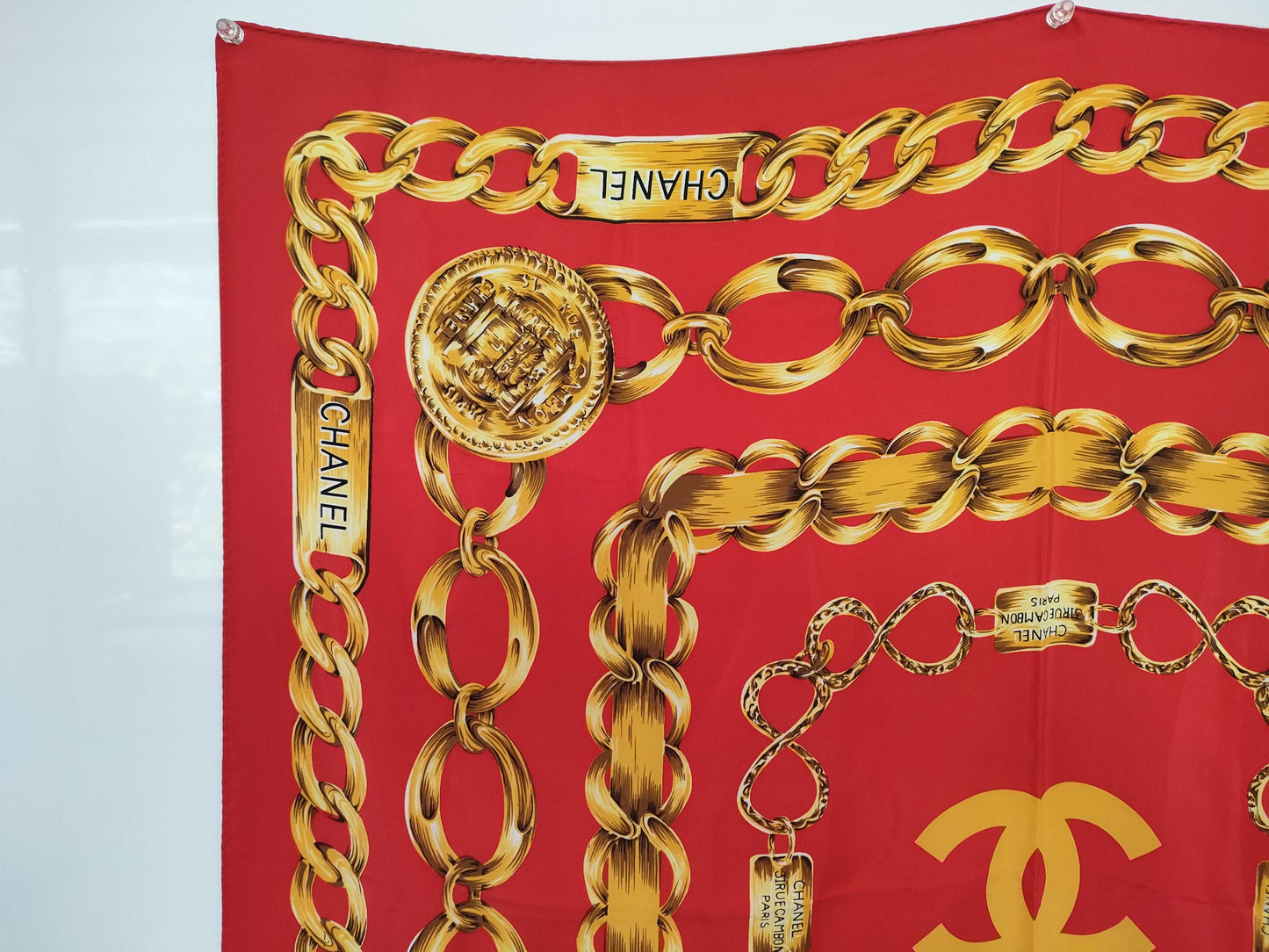 CHANEL 31RUE CAMBON Chain Pattern Scarf