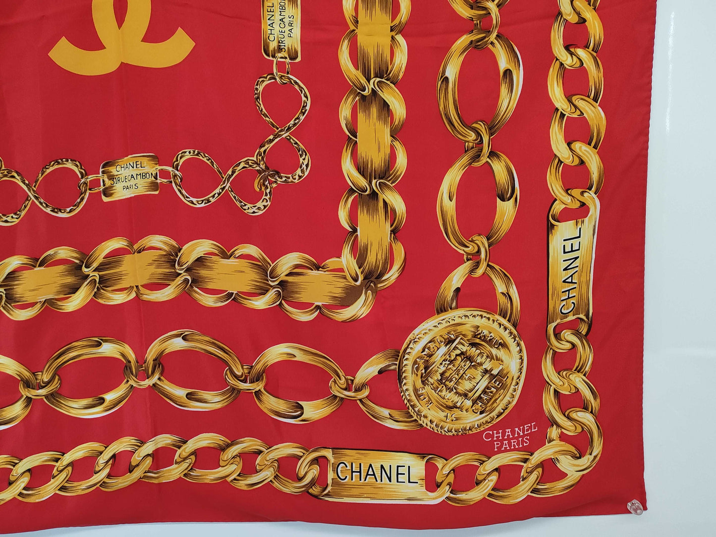CHANEL 31RUE CAMBON Chain Pattern Scarf