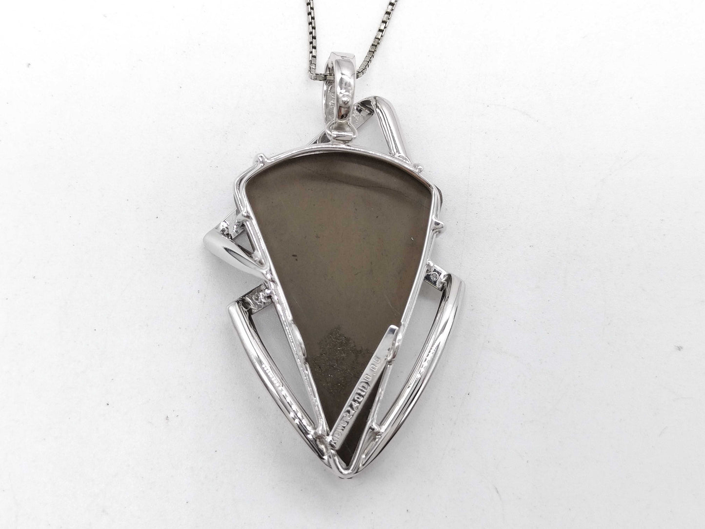 Ammolite 21.401ct D0.06ct K18WG/K18 13.1g Necklace