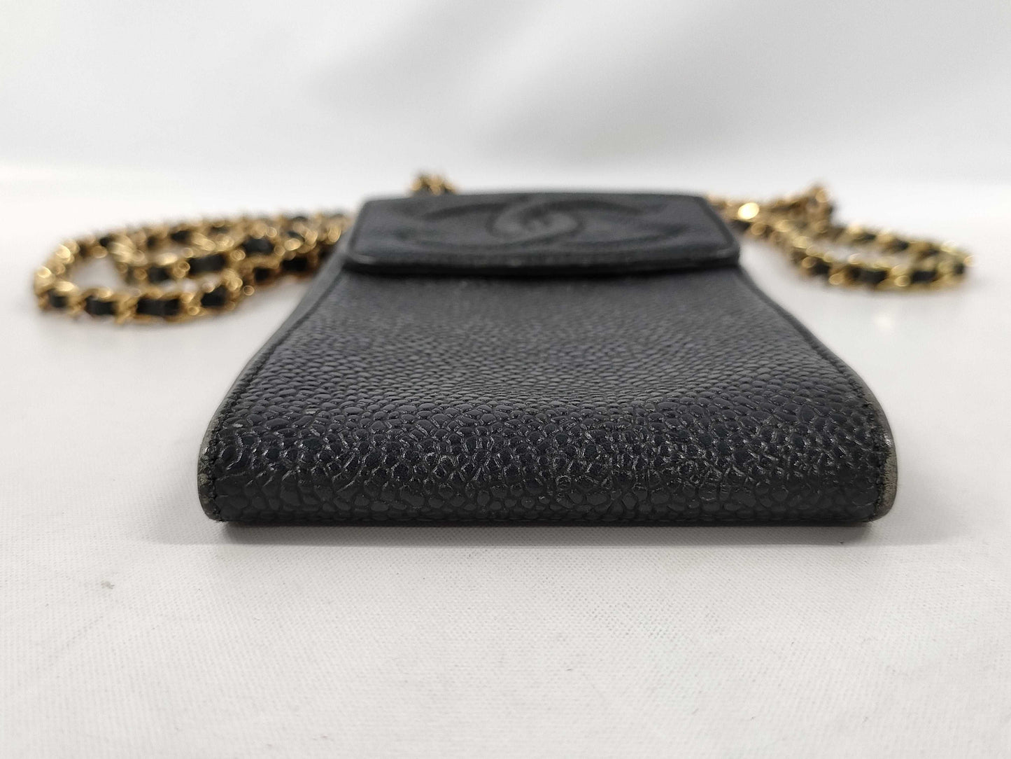 CHANEL Caviar Skin Chain Pouch Shoulder Bag