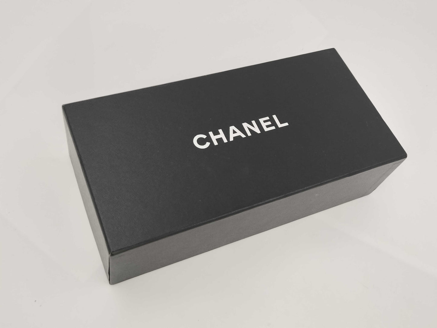 CHANEL Suspenders Logo Leather Black Other Accessories