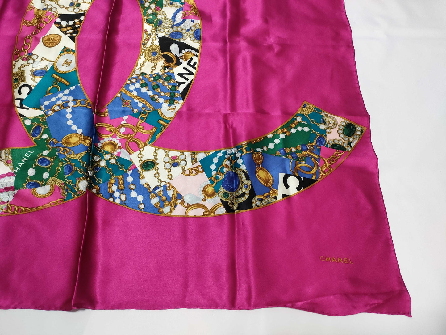 CHANEL Coco Mark Coco Scarf Jewelry Pattern Scarf