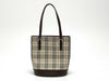 BURBERRY Nova Check x Leather Handbag Tote Bag Tote Bag