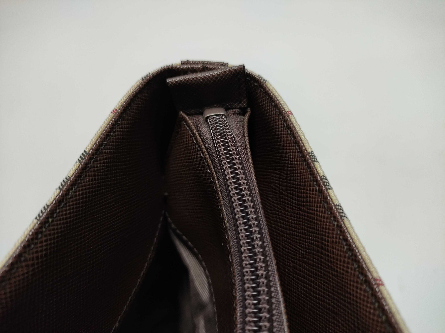BURBERRY Nova Check x Leather Handbag Tote Bag Tote Bag