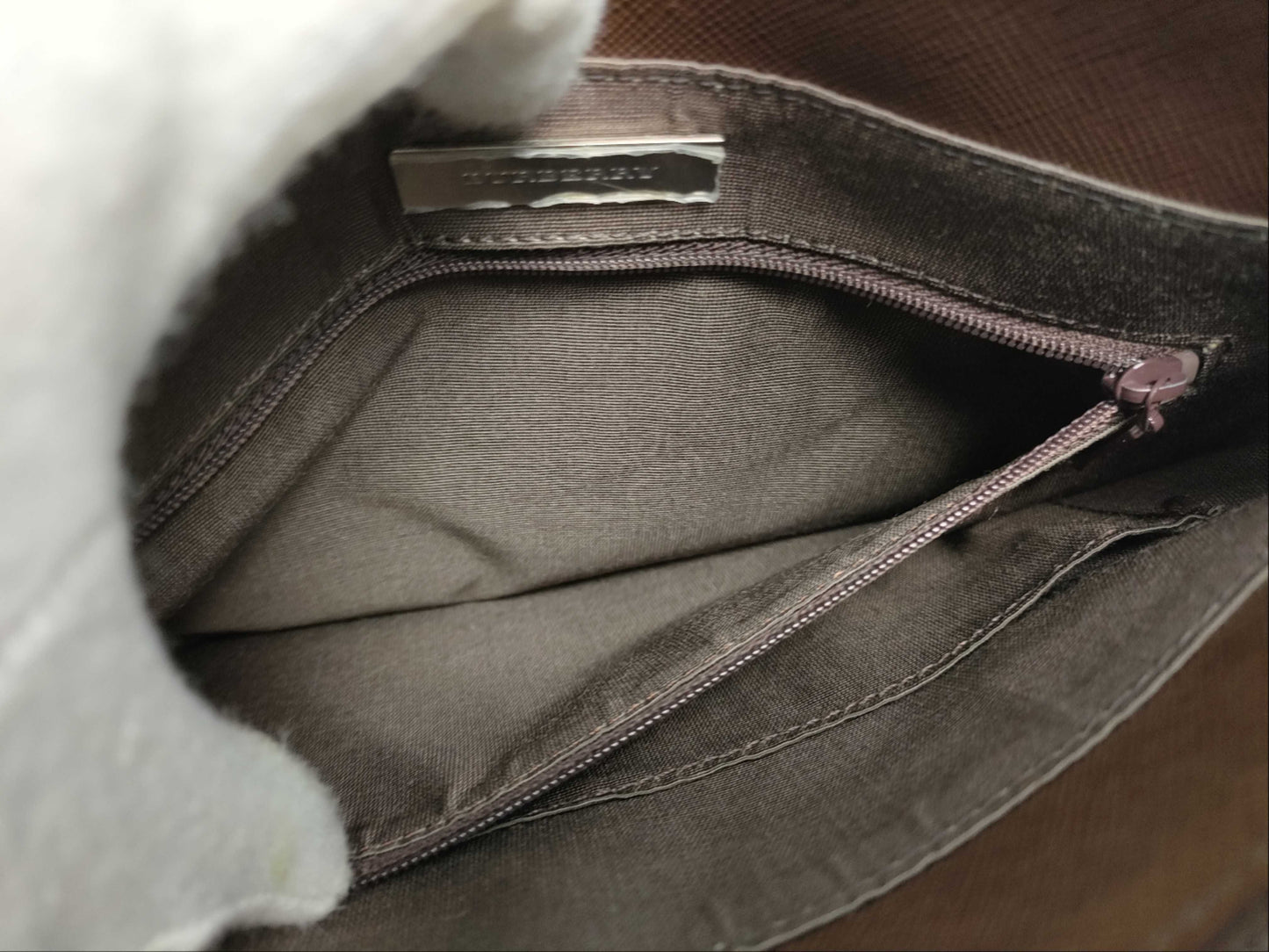 BURBERRY Nova Check x Leather Handbag Tote Bag Tote Bag
