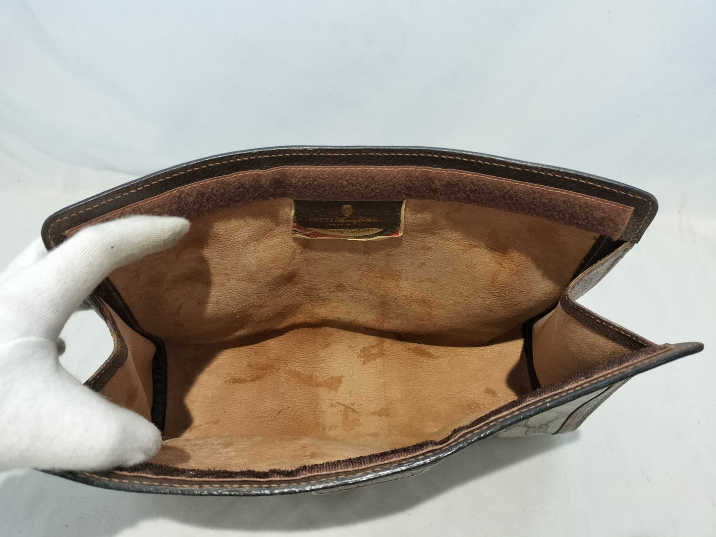 GUCCI GG PVC GG Pattern Sherry Line Clutch Bag