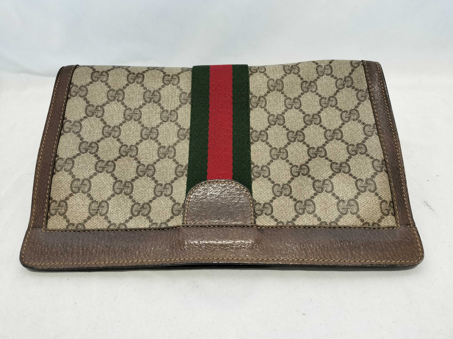 GUCCI GG PVC GG Pattern Sherry Line Clutch Bag