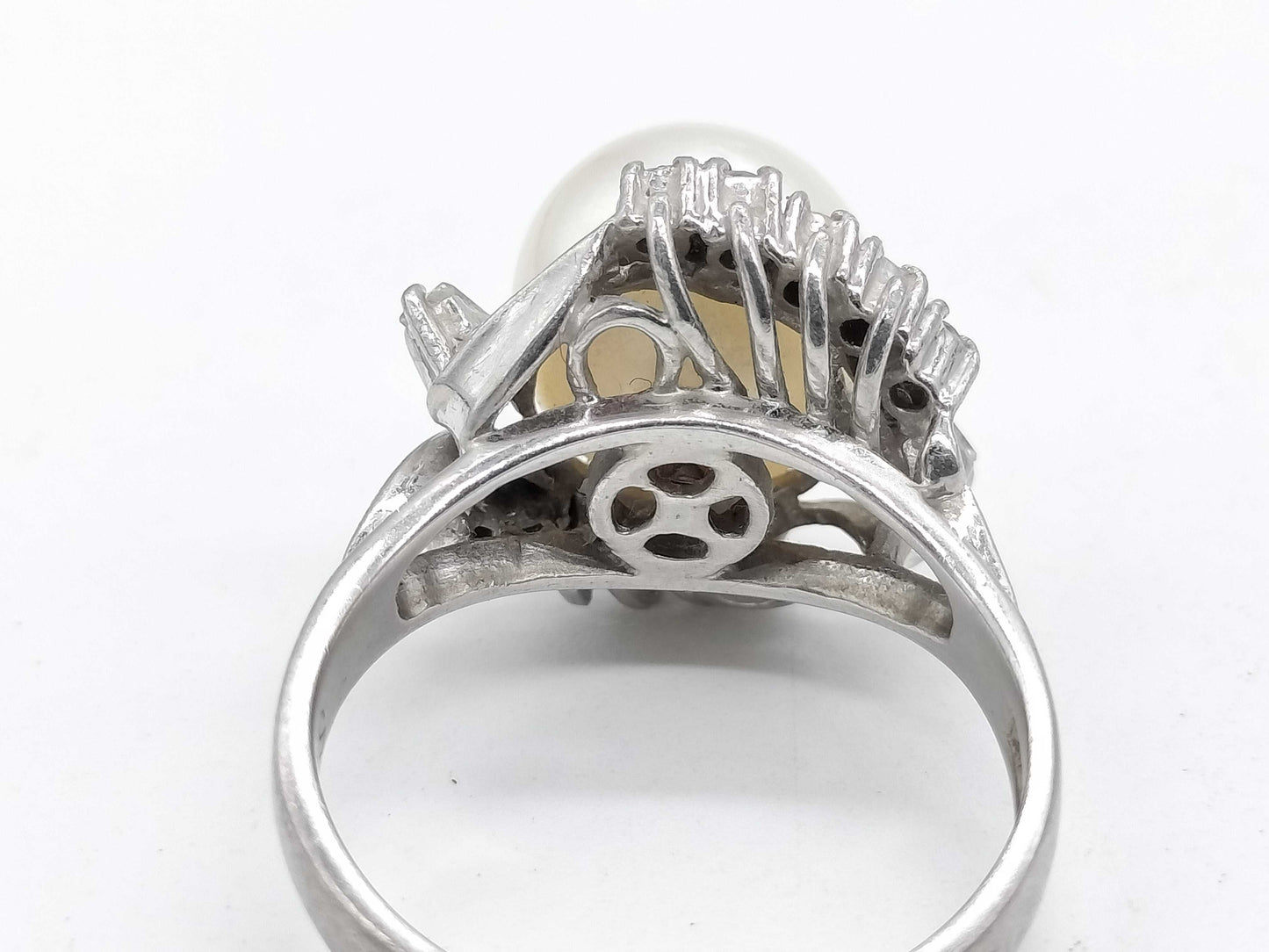 Pearl, diameter approx. 9.2mm, D 0.22ct, Pm900, 6.6g, Ring