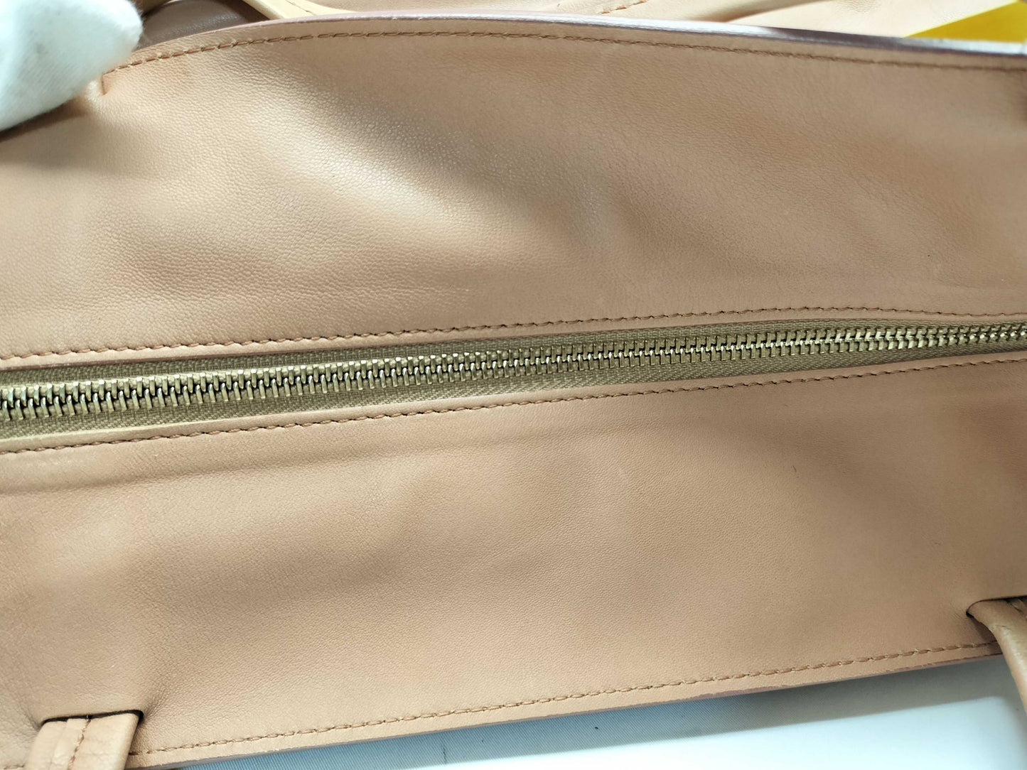 CELINE Cabas Horizontal/Leather Tote Bag/Bicolor Tote Bag