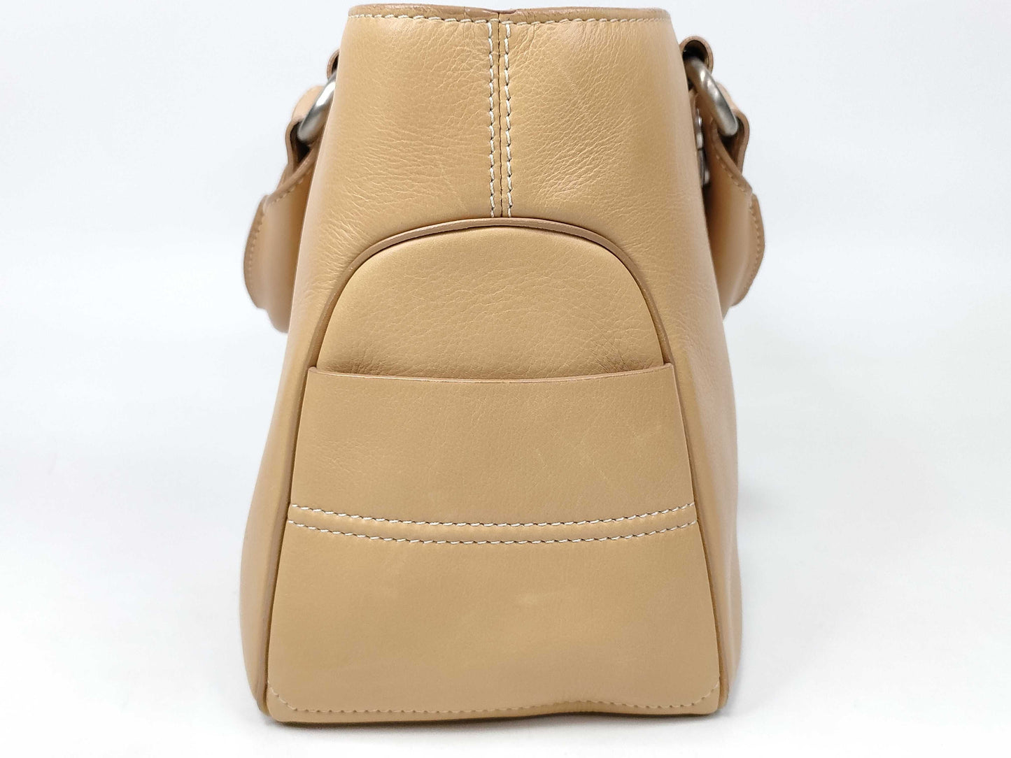CELINE Leather Hand Beige Handbag