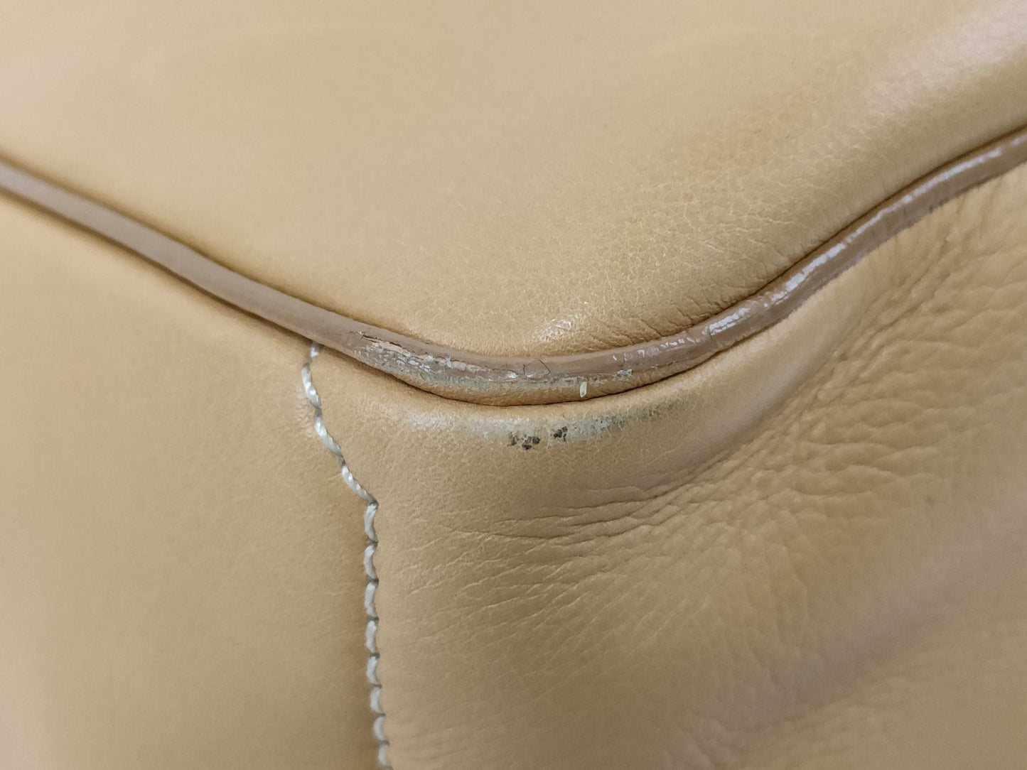 CELINE Leather Hand Beige Handbag