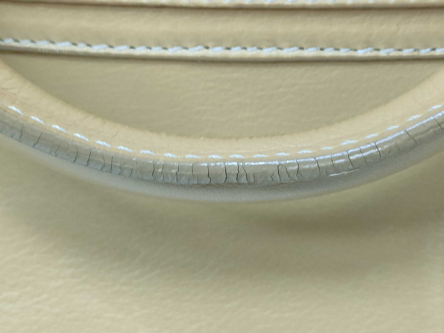 CELINE Leather Hand Beige Handbag