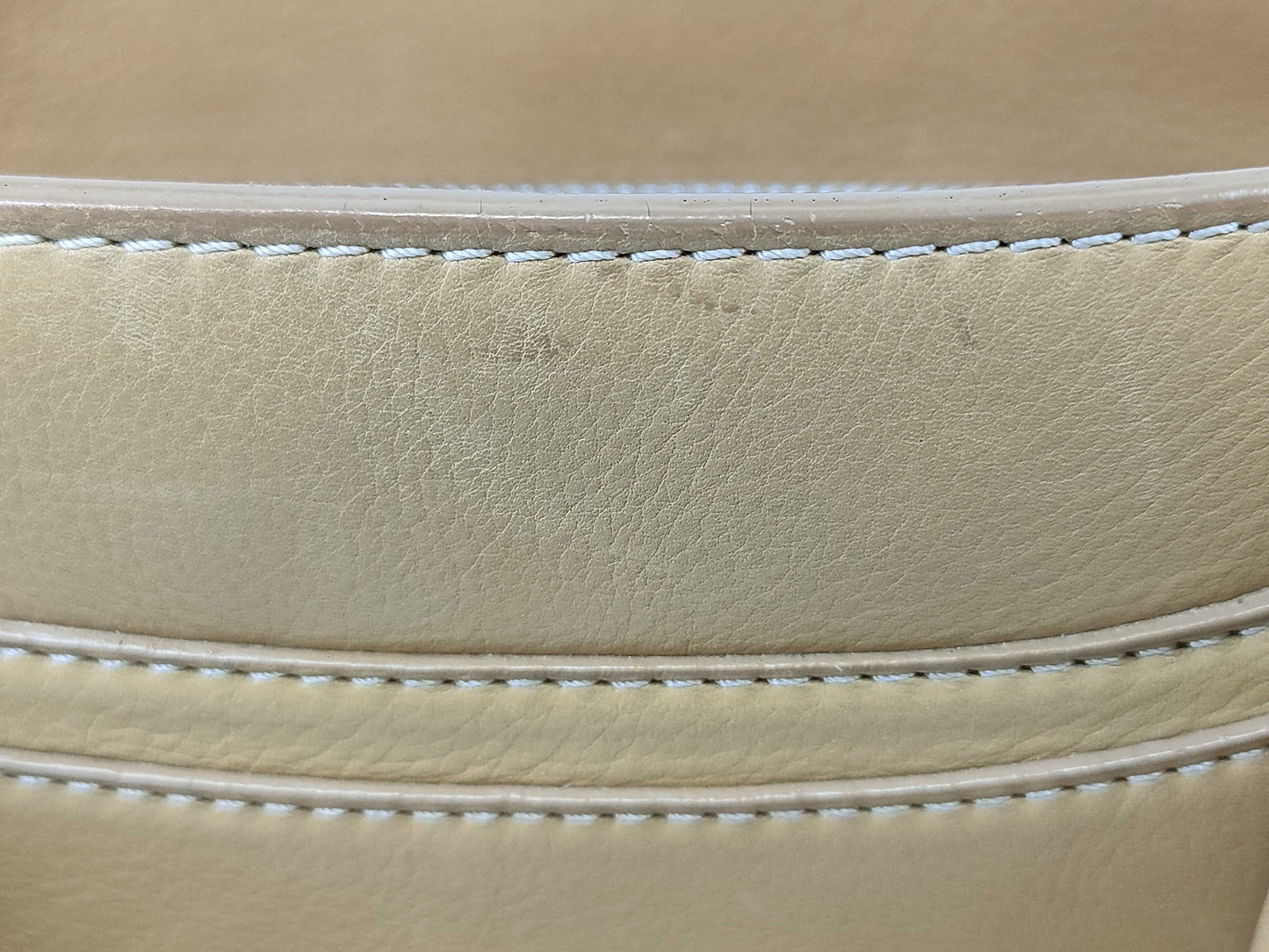 CELINE Leather Hand Beige Handbag