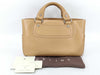 CELINE Leather Hand Beige Handbag