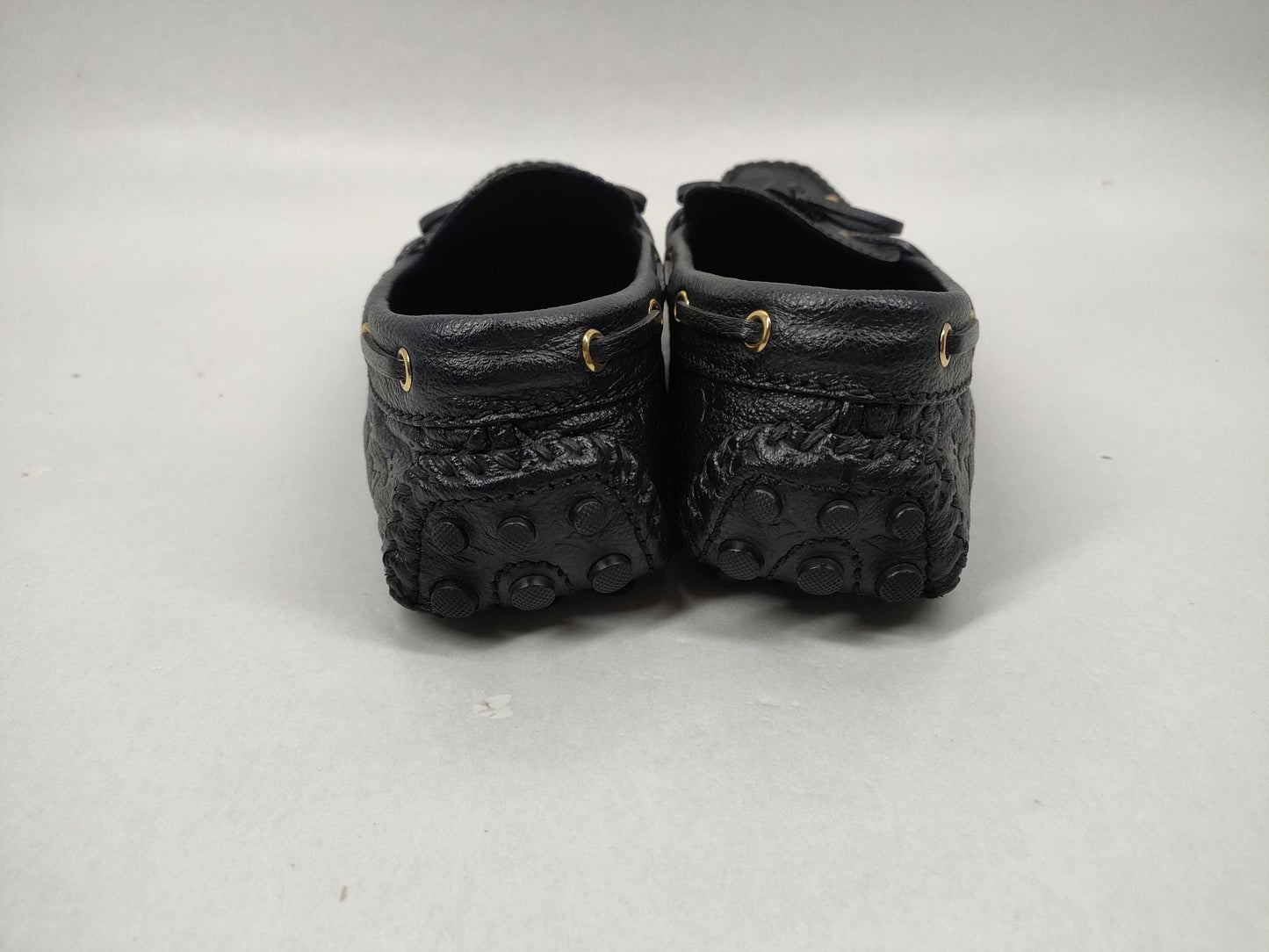 LOUIS VUITTON logo loafers leather shoes loafers