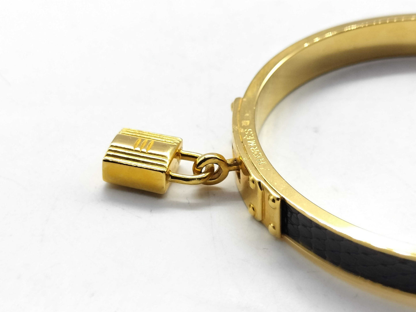 HERMES Kelly Cadena Gold/Red Bangle Bracelet Bracelets & Bangles