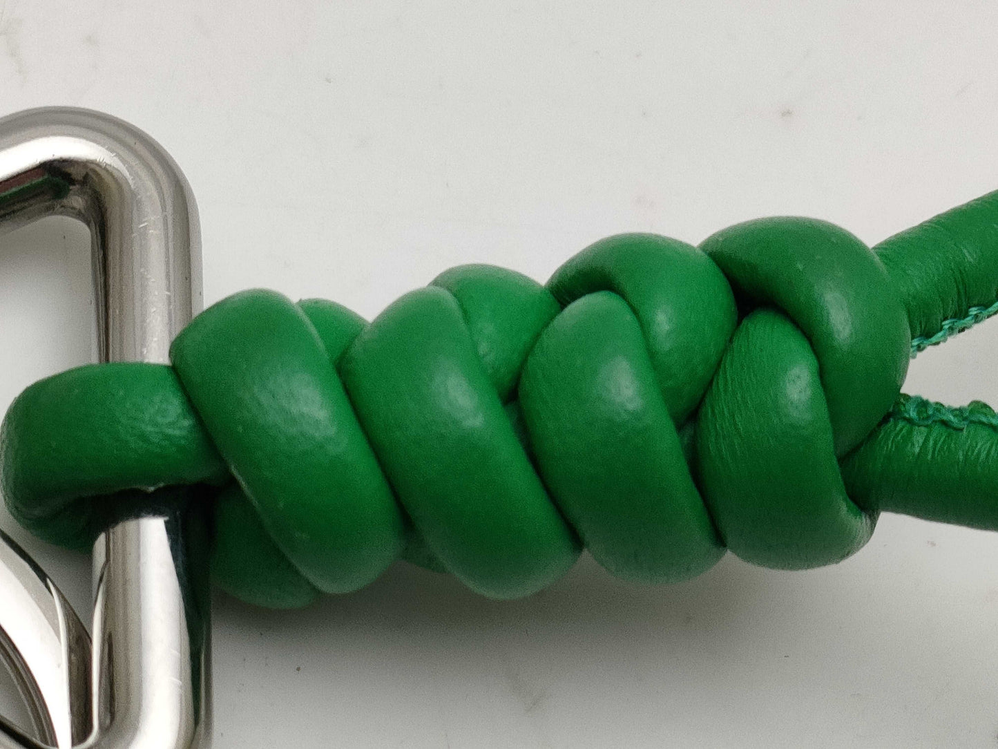 BOTTEGA VENETA Intrecciato/Triangle/Key Ring/Green/Box Key Case/Key Holder