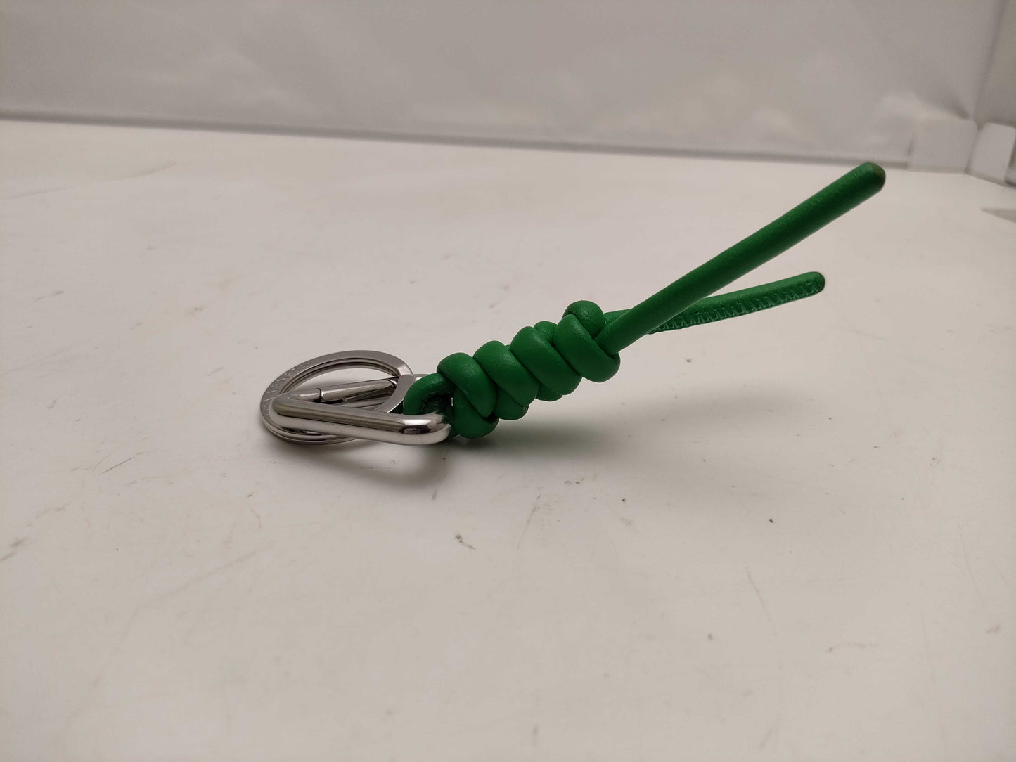 BOTTEGA VENETA Intrecciato/Triangle/Key Ring/Green/Box Key Case/Key Holder