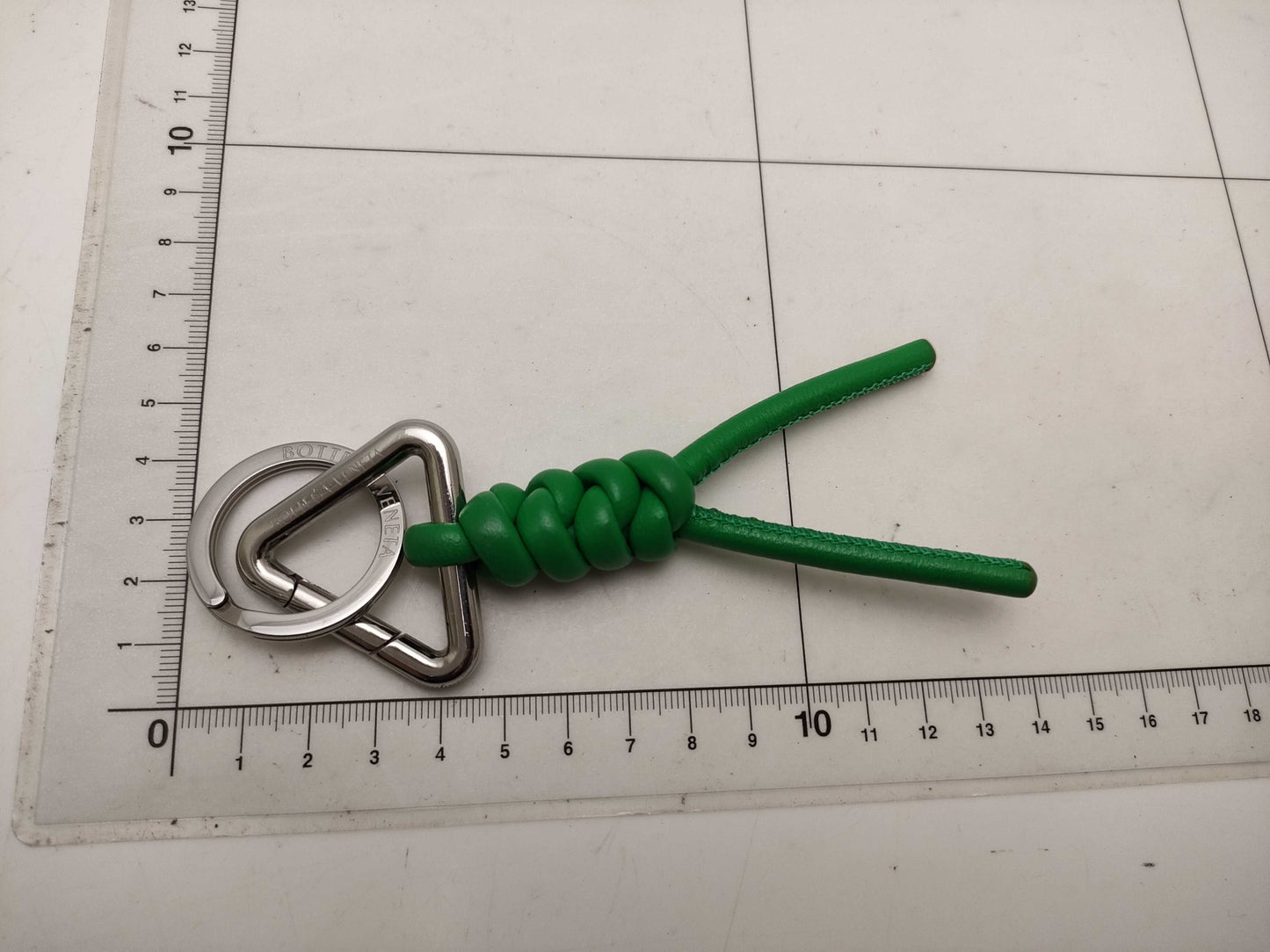 BOTTEGA VENETA Intrecciato/Triangle/Key Ring/Green/Box Key Case/Key Holder