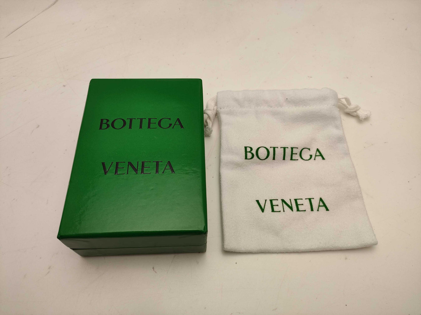BOTTEGA VENETA Intrecciato/Triangle/Key Ring/Green/Box Key Case/Key Holder