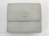 CHANEL Coco Button Tri-fold Wallet with Double Hook, Leather, Mint Blue