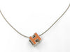 HERMES CAGE d'Ache H Cube 925 Orange Necklace