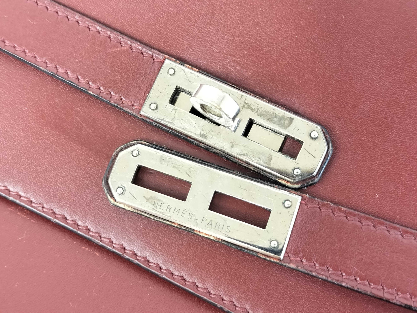 HERMES Kelly Depeche 38 Box Calf Handbag