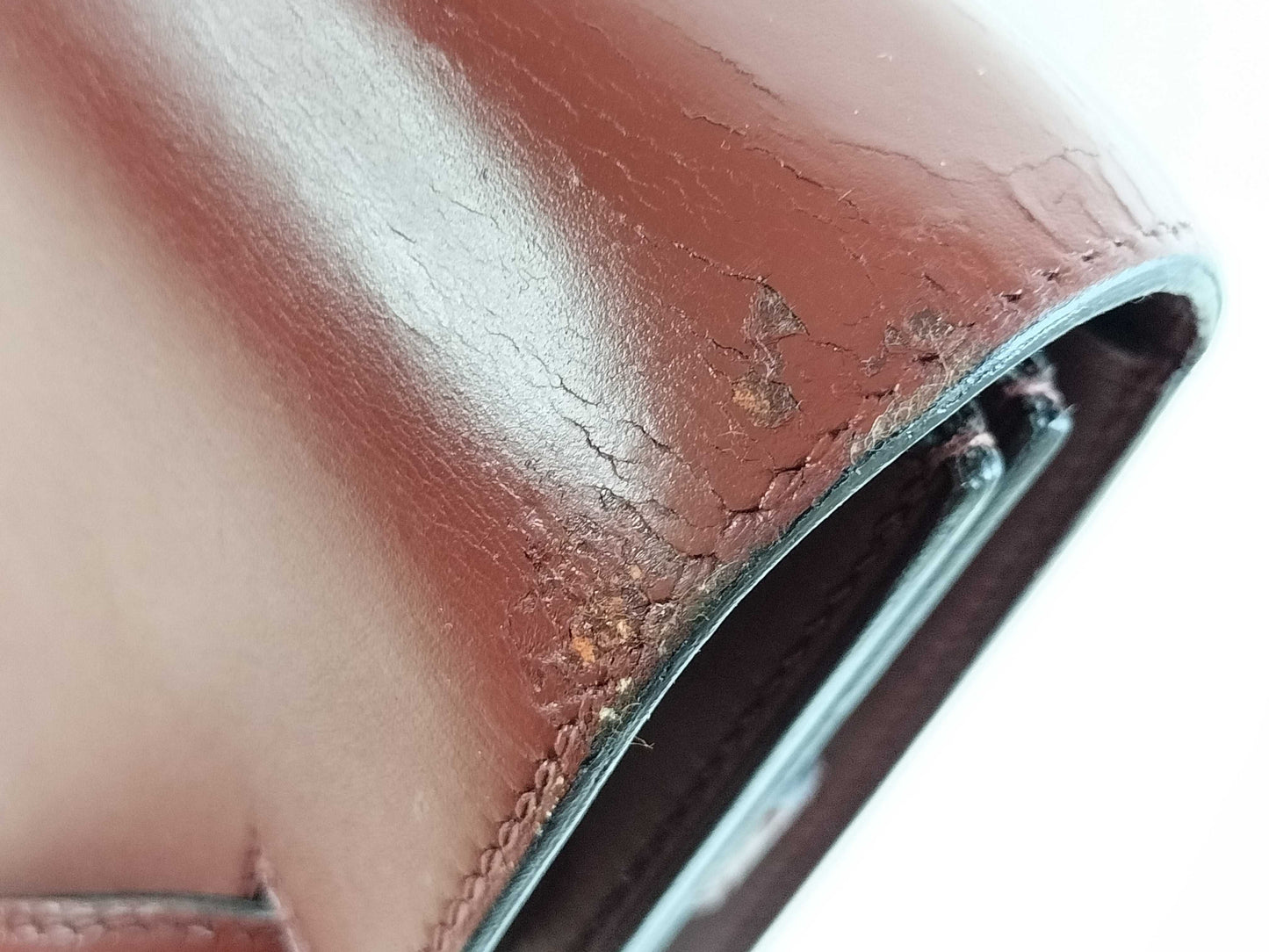 HERMES Kelly Depeche 38 Box Calf Handbag
