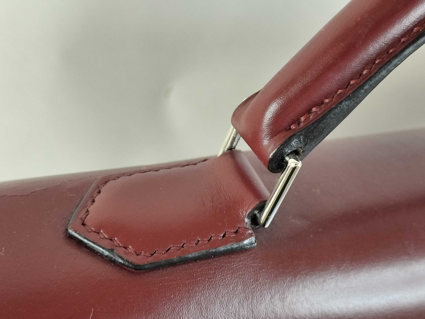 HERMES Kelly Depeche 38 Box Calf Handbag