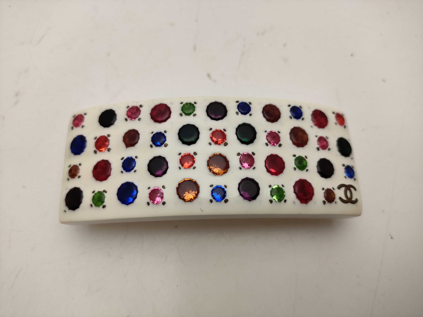 CHANEL 98P Color Stone Barrette Hair Accessory